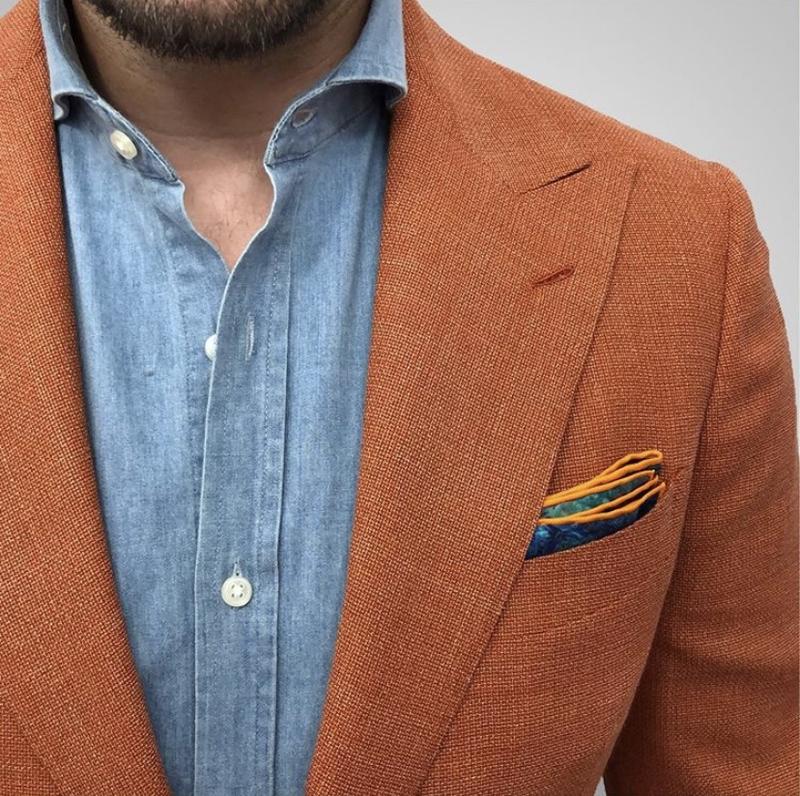 Bold Yet Subtle Spring/Summer Style- The Orange Hopsack Custom Jacket